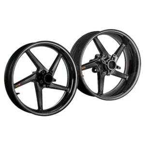 BST 5-Spoke Front & Rear Carbon Fiber Wheels Rims Yamaha YZF R3 (MT03 /R25) w/ Ceramics
