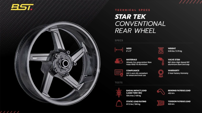 BST STAR-TEK Front & Rear Carbon Fiber Wheels Rims Yamaha YZF R1 R1M - Image 4